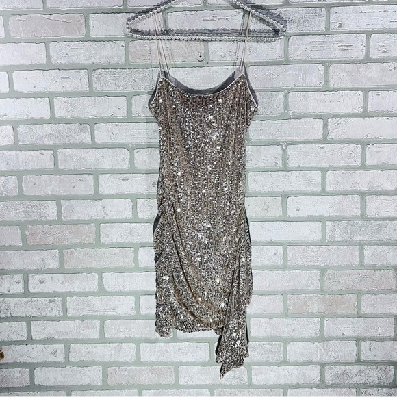 Likely Whitney Champagne Sequin Mini Dress Size 4 - Picture 4 of 10